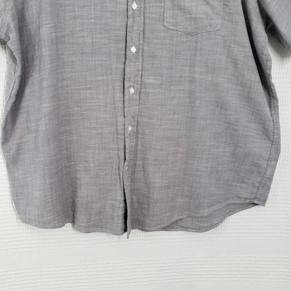 George Button Down Shirt Mens 2XL 50-52 Grey Classic Fit Short Sleeve Casual Dad - Picture 13 of 16